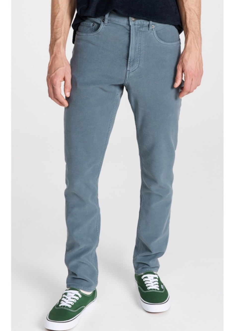 FAHERTY Stretch Terry 5 Pocket Pants Chino in Faded Ocean - Picture 2 of 14